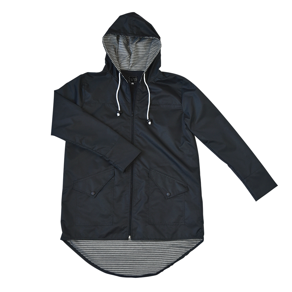 Silver Lining Classic Black Raincoat New Zealand Blue Baobab New