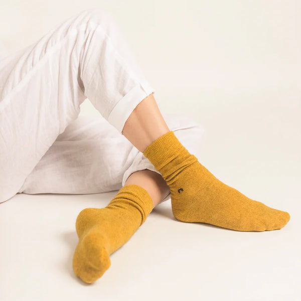 Possum Merino Wool HAMILTON Socks, Spicy Mustard
